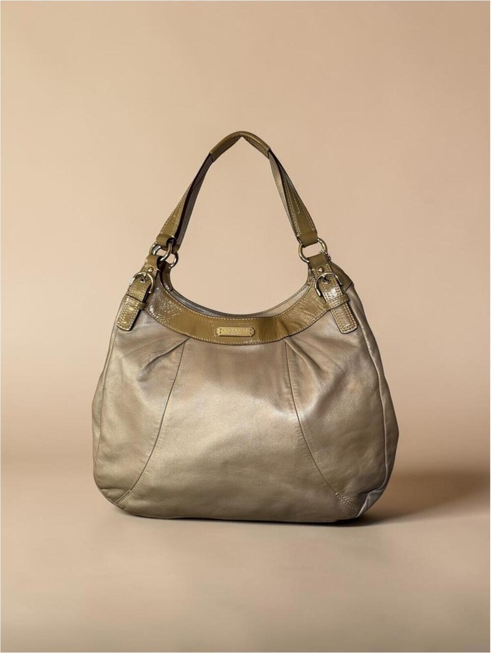 Coach Madison Taupe Leather Shoulder Bag F19250